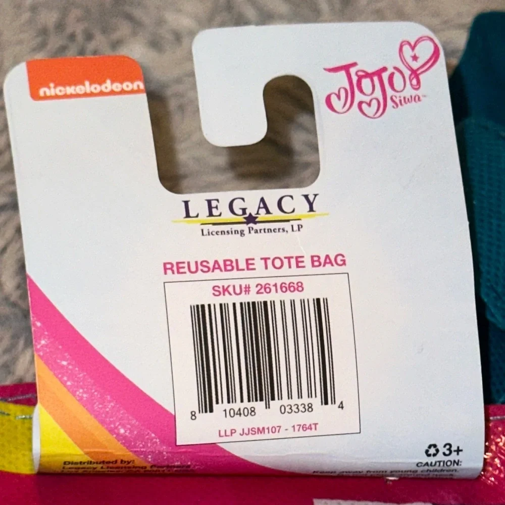 JoJo Siwa Reusable Tote Bag NWT